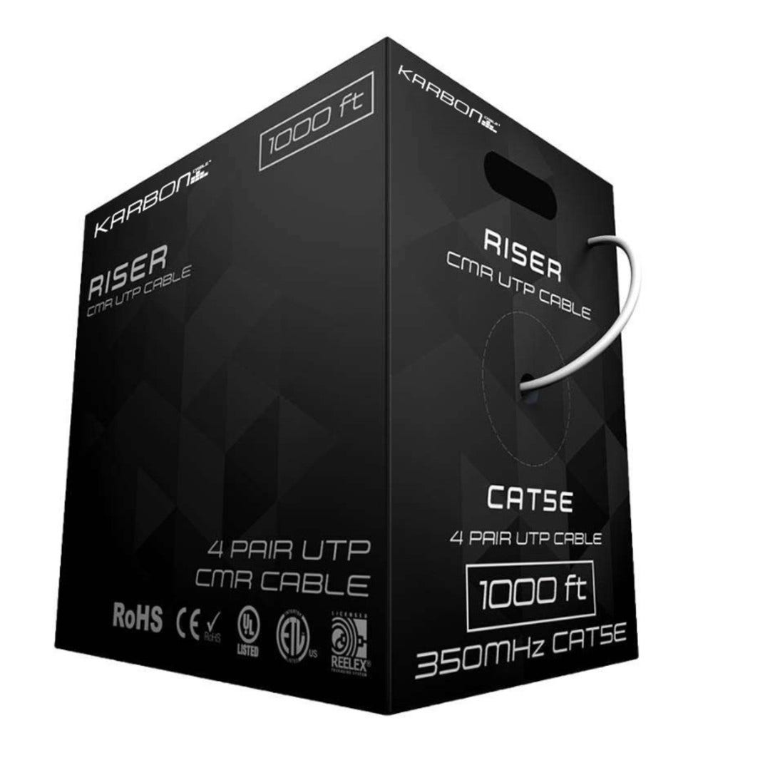 Karbon Wire K5802-WH Cat6 Plenum Solid UTP 1000' Reelex Box - White
