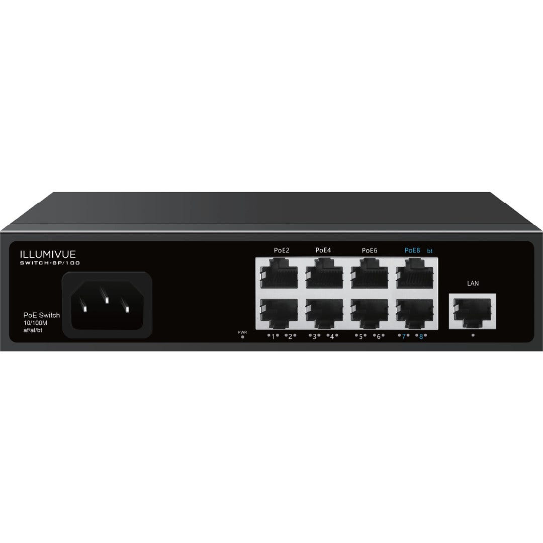 Illumivue SWITCH-8P/100 8-Port (UP+LINK) PoE Network Switch