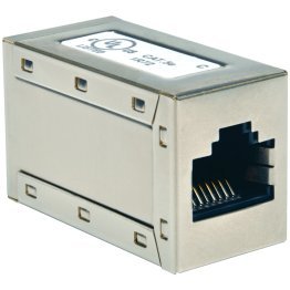 Tripp Lite by Eaton CAT-5E F/F Straight-through Modular Shielded In-Line Coupler, Silver, N032-001