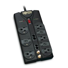 Tripp Lite by Eaton 8-AC Outlet, Telco, Coax, and Ethernet 3,240-Joules Protect It! Surge Protector Power Strip with Child Covers, 10-Ft. Cord