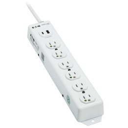 Tripp Lite by Eaton 6-AC Outlet and 2-USB Port Safe-IT UL 1363 Medical-Grade Power Strip, 2-Ft. Cord with Straight Plug, PS-602-HGUSB