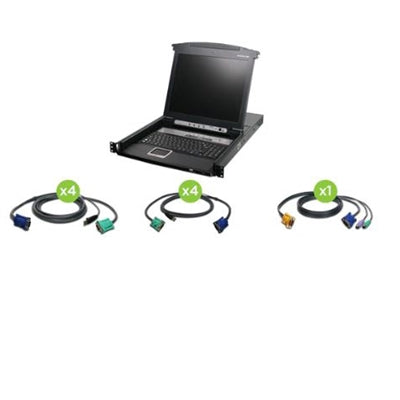 IOGEAR 8-Port LCD Combo KVM Switch with USB KVM Cables (TAA Compliant)