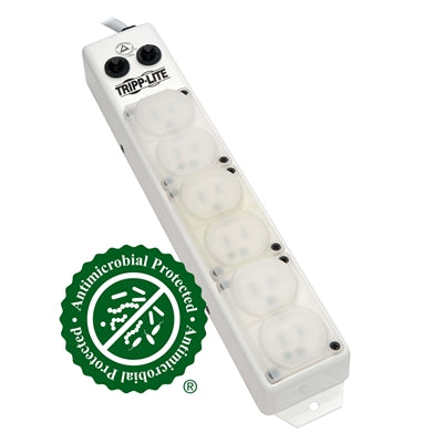 Tripp Lite by Eaton Safe-IT UL 1363A Medical-Grade Power Strip for Patient-Care Vicinity 6x Hospital-Grade Outlets 15 ft. Right-Angle Cord