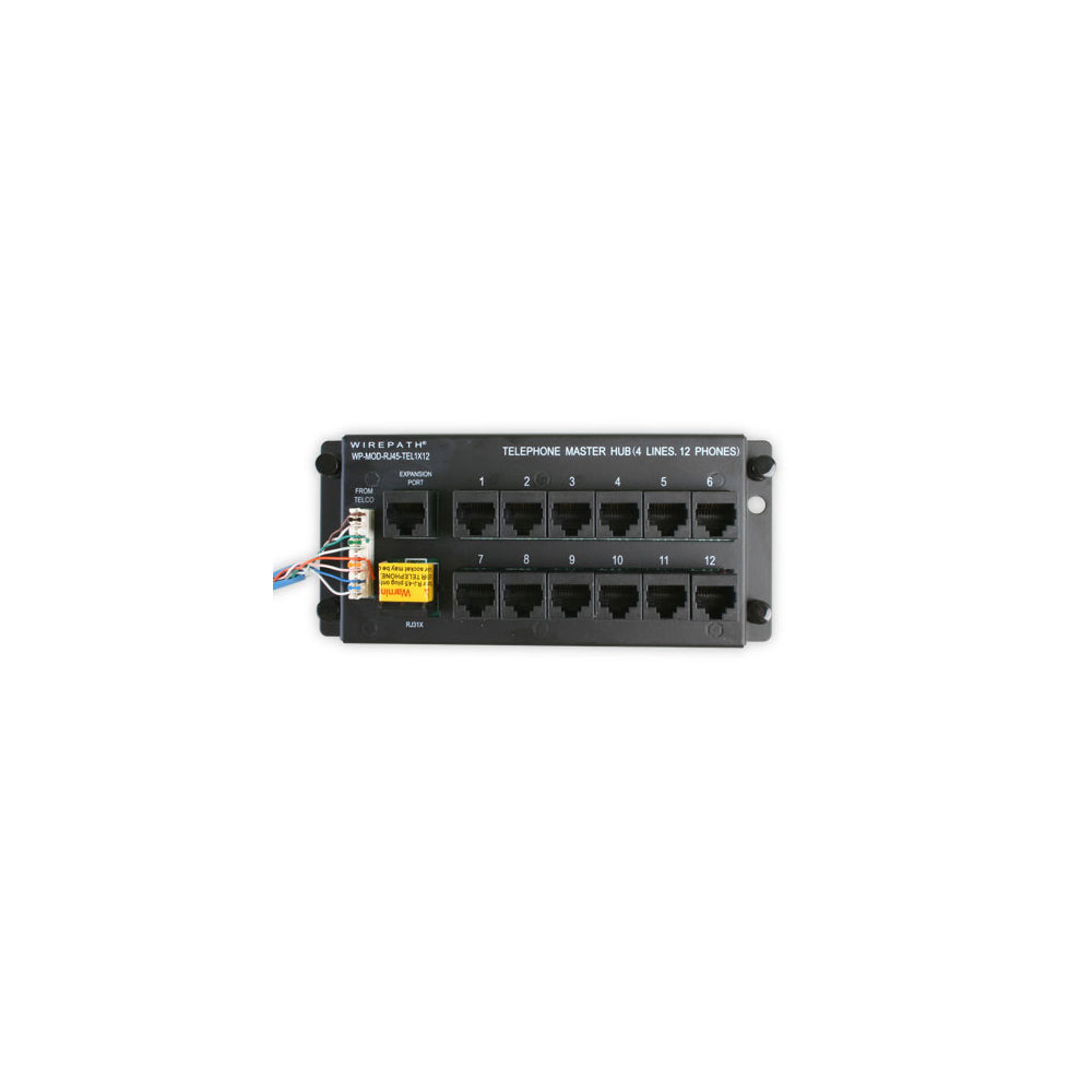 Wirepath 1 x 12 Telephone Module with 12-RJ45 Jacks and RJ31X Security Interface