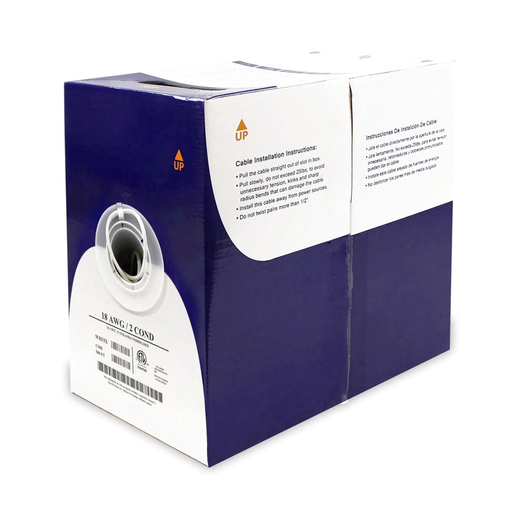 18/2 full copper 500 ft. pull box White CC1802URWH4-500