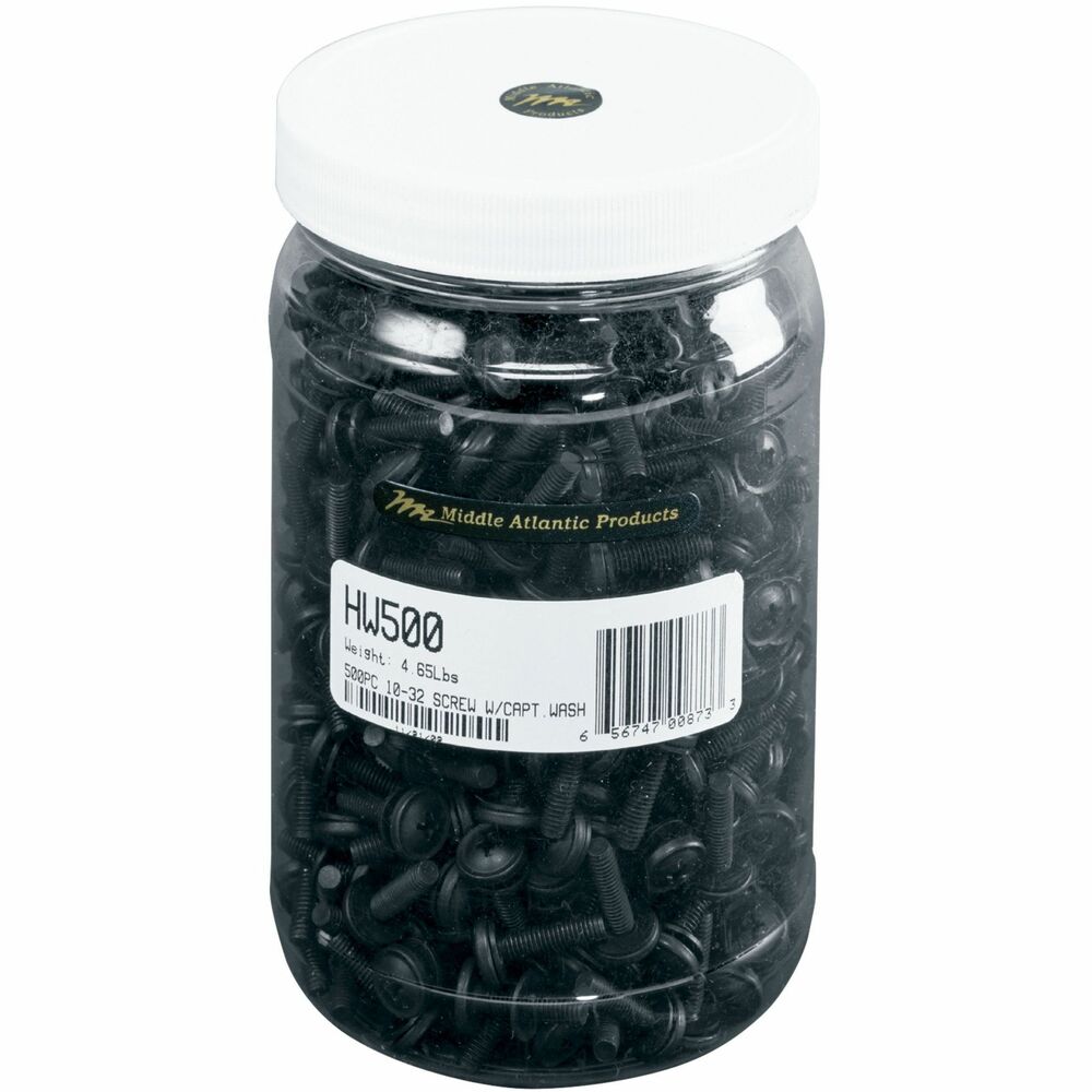 Middle Atlantic 10-32 Rack Screws - Trim-Head - 0.75in Length - 500 Count