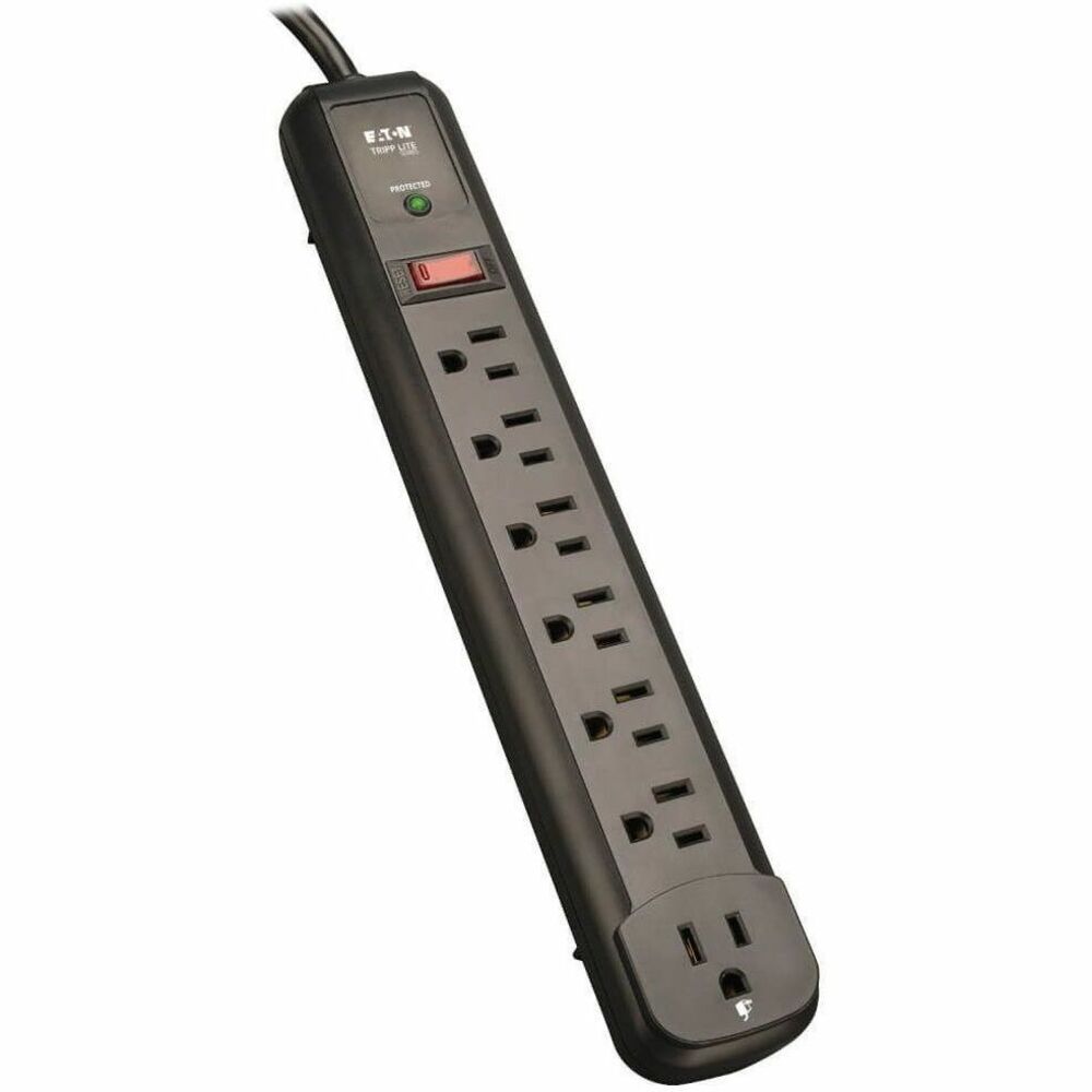 Tripp Lite by Eaton 7-AC Outlet 1,080-Joules Protect It! Surge Protector Power Strip, 4-Ft. Cord with Straight Plug, TLP74RB