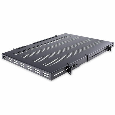 StarTech 1U 4-Post 19.5 to 38in Adjustable Mounting Depth Vented Rack Mount Shelf - Heavy Duty Fixed Rack Shelf - 330lbs / 150kg - 27.5in Deep