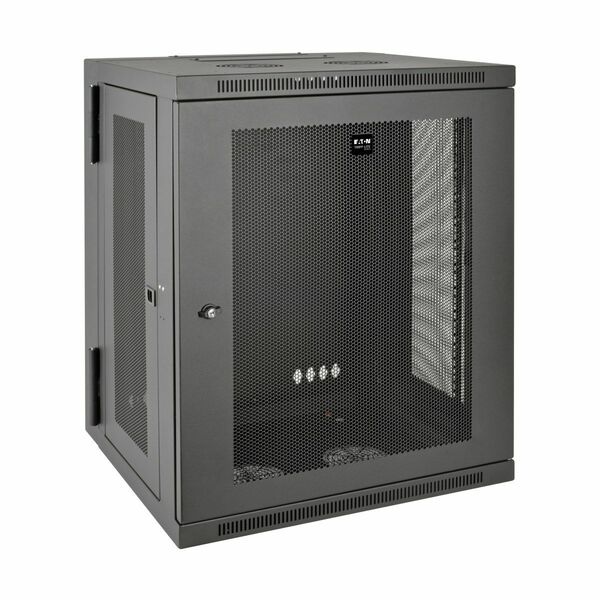 Tripp Lite by Eaton SmartRack 15U Low-Profile Switch-Depth Wall-Mount Half-Height Rack Enclosure Hinged Back