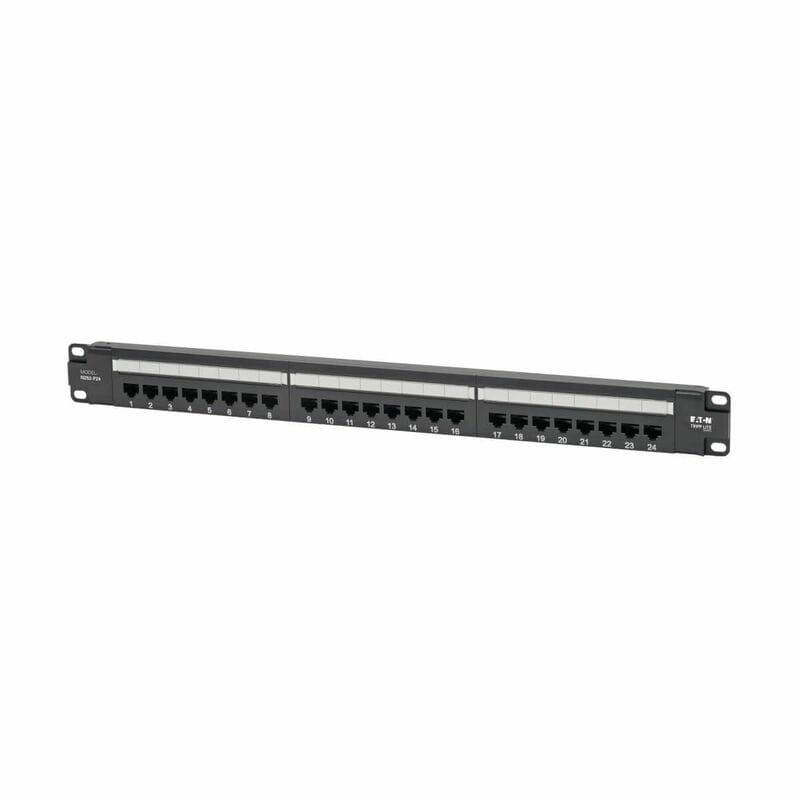 Tripp Lite by Eaton Cat6 24-Port Patch Panel - PoE+ Compliant 110/Krone 568A/B RJ45 Ethernet 1U Rack-Mount TAA