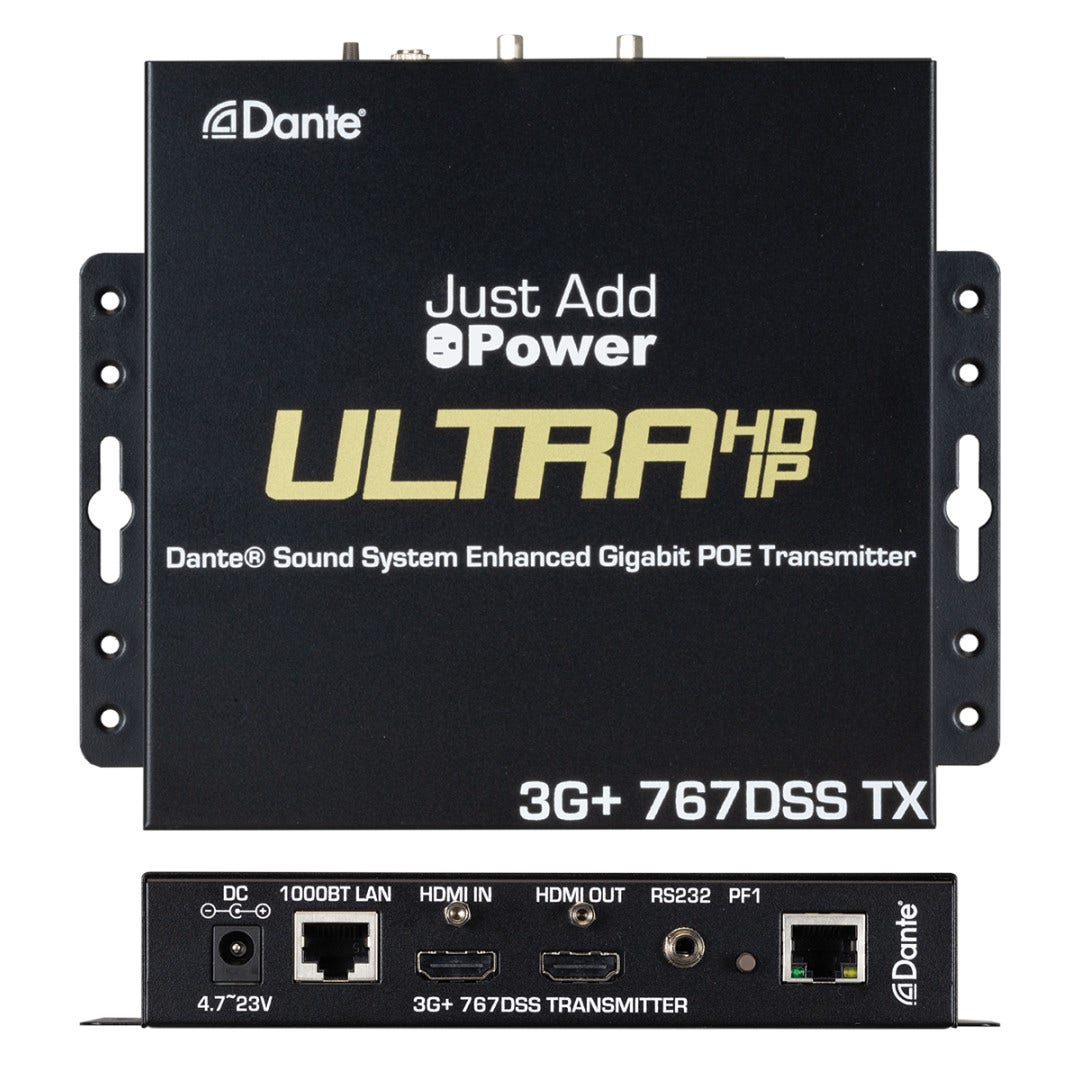 Just Add Power VBS-HDIP-767DSS (POE) 3G+ Dante Sound System Transmitter