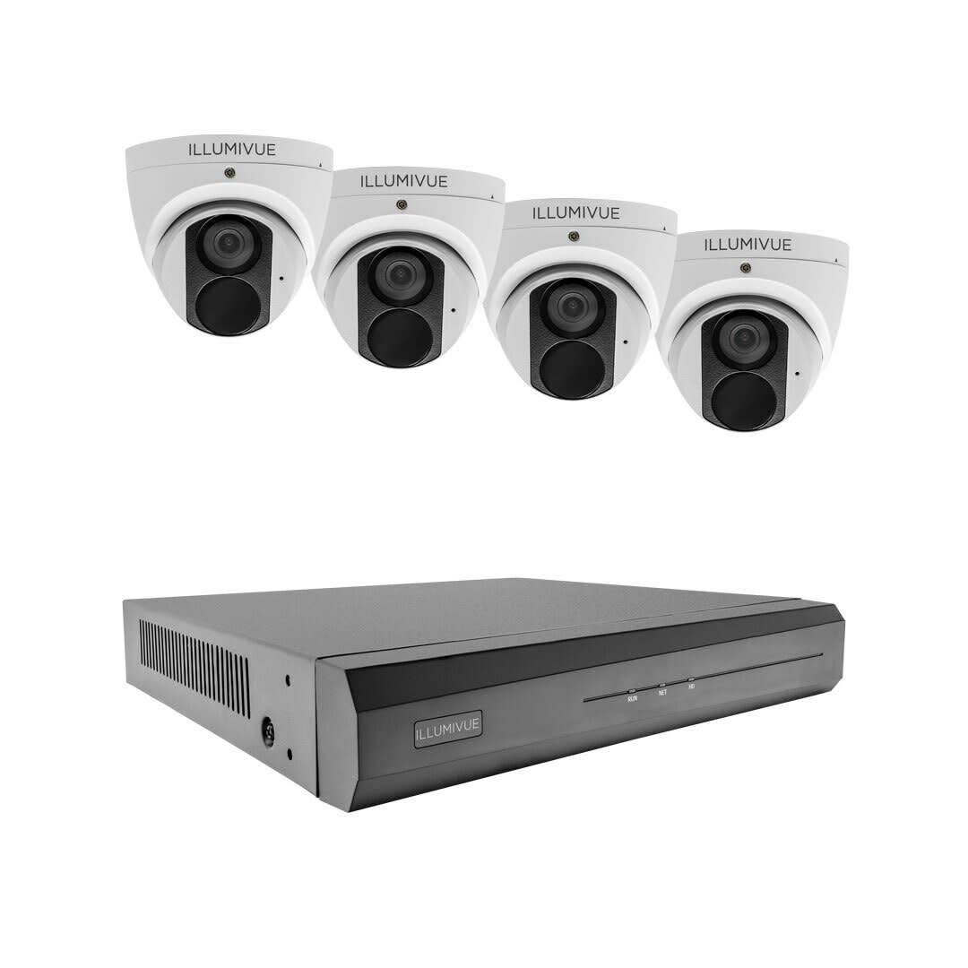 Illumivue NVR8-KIT 8-Channel 1TB PoE NVR with 4 x 4MP IP NightColor Turret Camera Kit