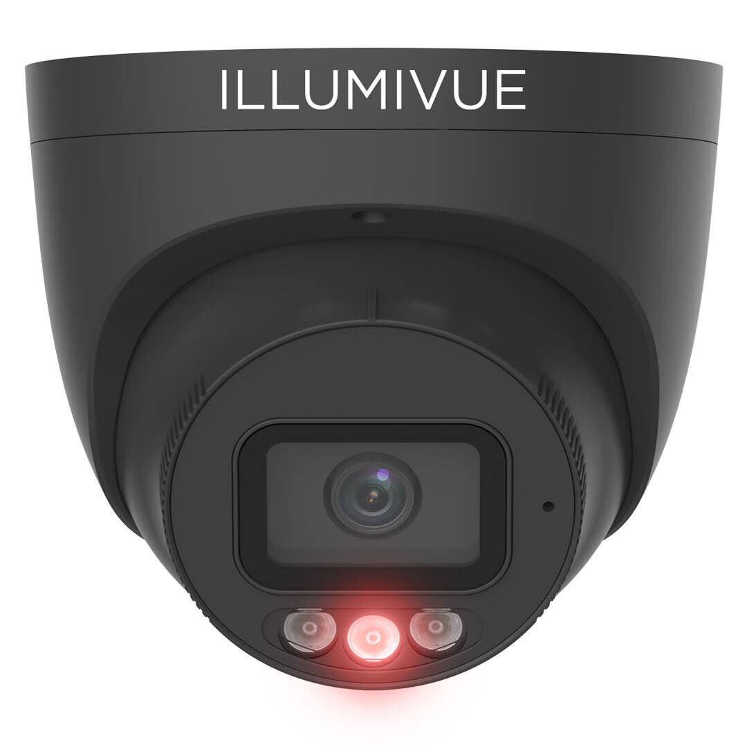 Illumivue IP8T-RB-DNL-BK 8MP IP Turret Camera with NightLight and LED Defender Technology - Black