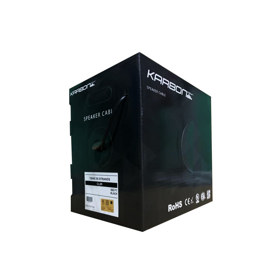 Karbon Wire K5511B 16/4 Stranded Speaker 500' Box - Black