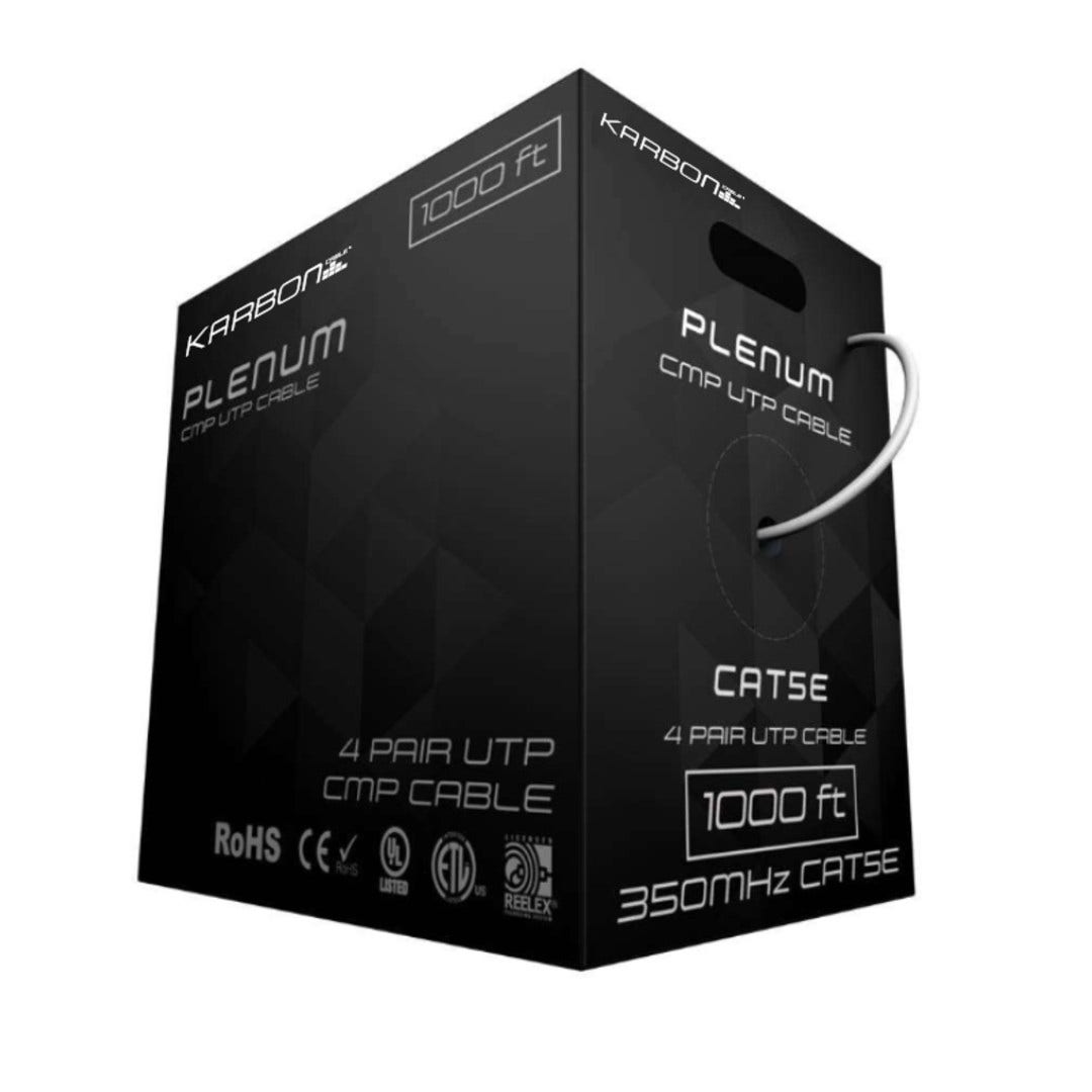 Karbon Wire K5800 Cat5E Plenum Solid UTP 1000' Box - White