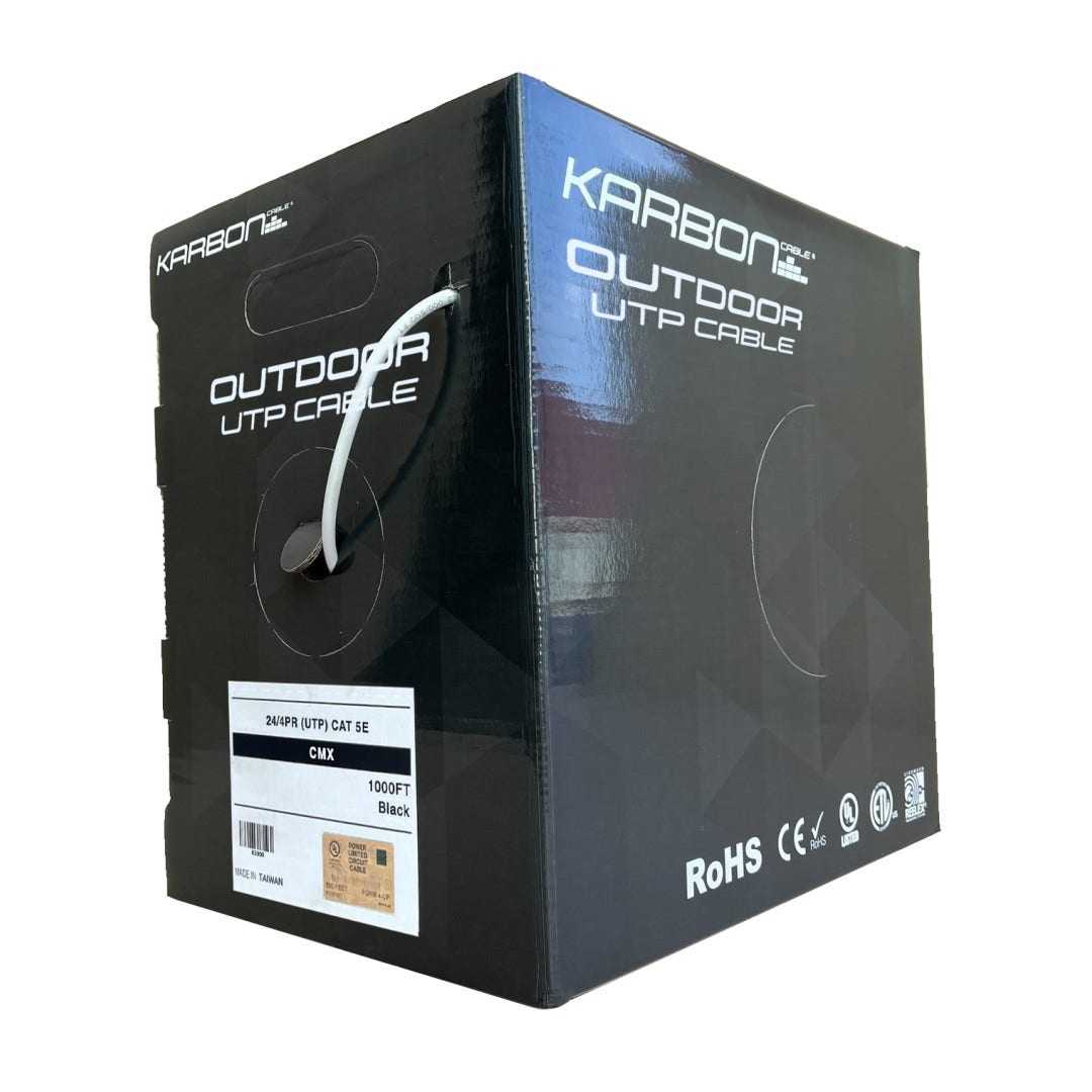 Karbon Wire K5804 Cat5E PE Outdoor UTP Cable 1000' Box - White