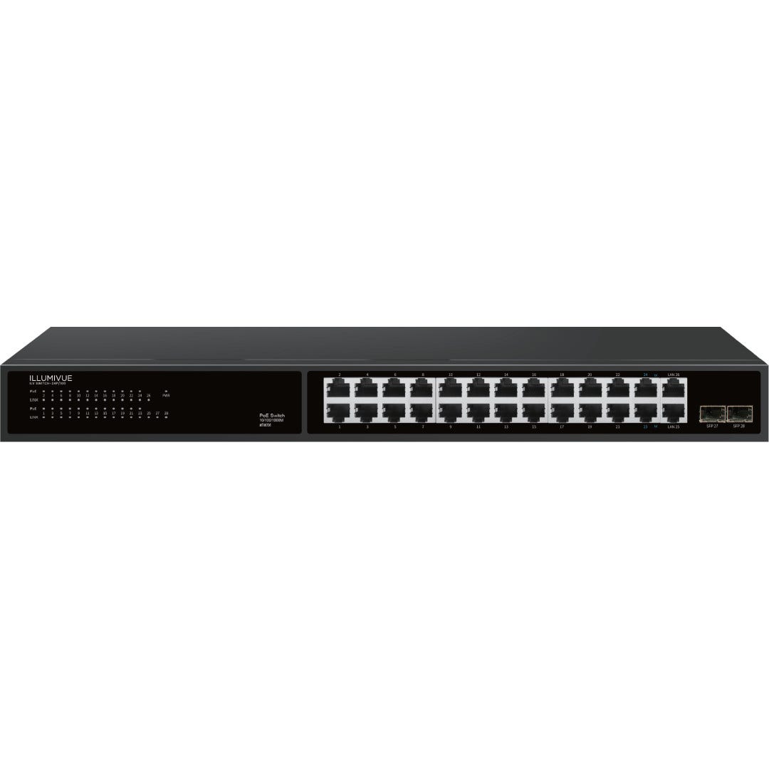 Illumivue SWITCH-24P/100 24-Port (UP+LINK) PoE Network Switch