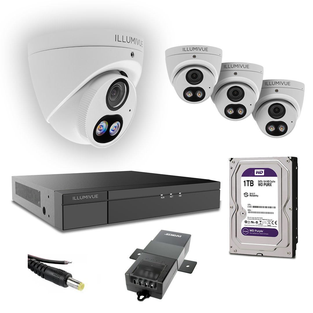 Illumivue DVR4KITV 4-Channel DVR Kit with 2MP TVI Turret Camera with NightColor