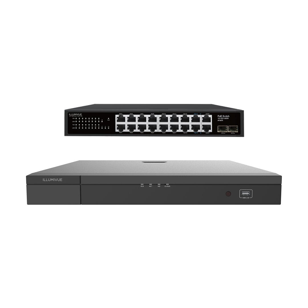 Illumivue NVR16.3-AI/BUNDLE 16-Channel AI NVR & 16-Port PoE Network Switch Bundle