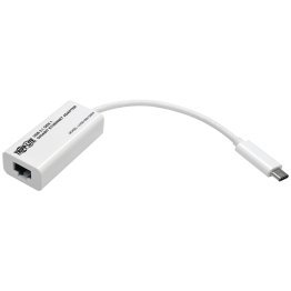 Tripp Lite by Eaton USB-C to Gigabit Ethernet NIC Network Adapter, Thunderbolt 3 Compatible, White, U436-06N-GBW
