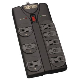 Tripp Lite by Eaton 8-AC Outlet 1,440-Joules Protect It! Surge Protector Power Strip with Child Covers, 8-Ft. Cord with Right-Angle Plug, TLP808B