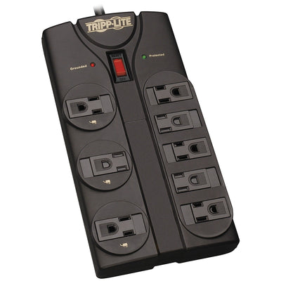Tripp Lite by Eaton 8-AC Outlet 1,440-Joules Protect It! Surge Protector Power Strip with Child Covers, 8-Ft. Cord with Right-Angle Plug, TLP808B