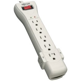 Tripp Lite by Eaton 7-AC Outlet 2,160 Joules Protect It! Surge Protector Power Strip with Right-Angle Plug (7 Ft.; Light Gray)