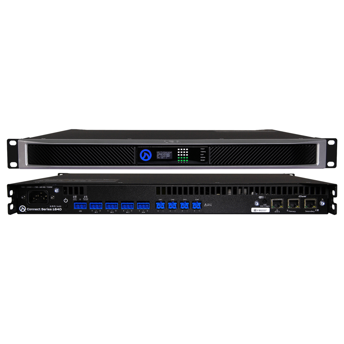LEA Dante Connect Series 164D Power Amplifier | 4-Channel x 160W