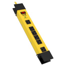 Tripp Lite by Eaton 6-AC Outlet 1,500-Joules Protect It! Industrial Safety Surge Protector Power Strip with Cord Wrap, 9-Ft. Cord, TLM609SA