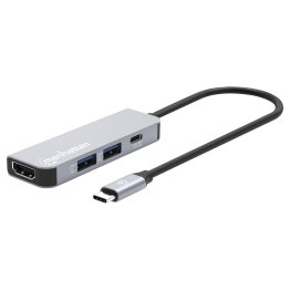 Manhattan 4-in-1 USB-C PD HDMI 4K Docking Station/Multiport Hub