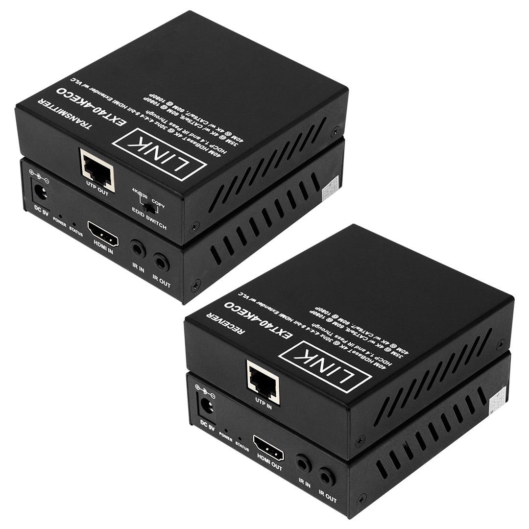 LINK Brand EXT40-4KECO 40M (4K@30Hz 4:4:4) HDMI Extender