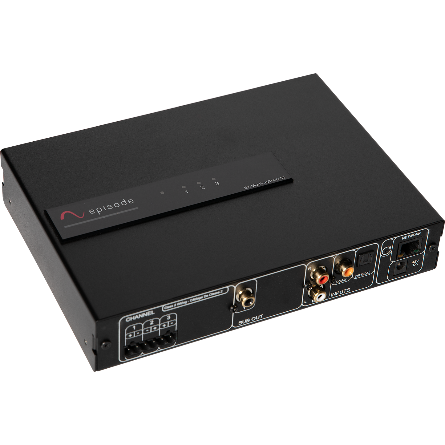 Episode 3-Channel/1-Zone 50W POE++ Amplifier DSP-Configurable with MoIP Streaming Capability Built-In