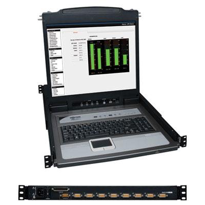 Tripp Lite by Eaton NetDirector 8-Port 1U Rack-Mount Console KVM Switch with 19-in. LCD + 8 PS2/USB Combo Cables