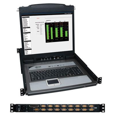 Tripp Lite by Eaton NetDirector 16-Port 1U Rack-Mount Console KVM Switch with 19-in. LCD + 8 PS2/USB Combo Cables