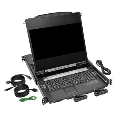 Tripp Lite by Eaton NetDirector 8-Port 1U Rack-Mount Console HDMI KVM Switch with 17 in. LCD and IP Remote Access Dual Rail