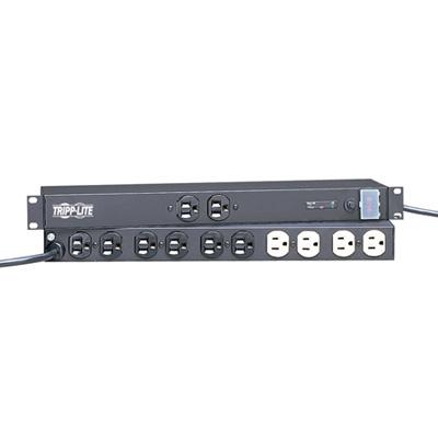 Tripp Lite by Eaton Isobar 12-Outlet Network Server Surge Protector 15 ft. (4.57 m) Cord with L5-20P Plug 3840 Joules Diagnostic LEDs 1U Rackmount