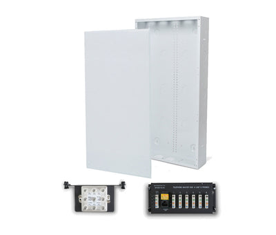 Wirepath 28" Enclosure Kit with Flush Metal Door, 1x6 Telephone, and 1x8 Video Modules