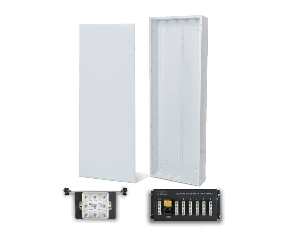 Wirepath 40" Enclosure Kit with Flush Metal Door, 1x6 Telephone, and 1x8 Video Modules