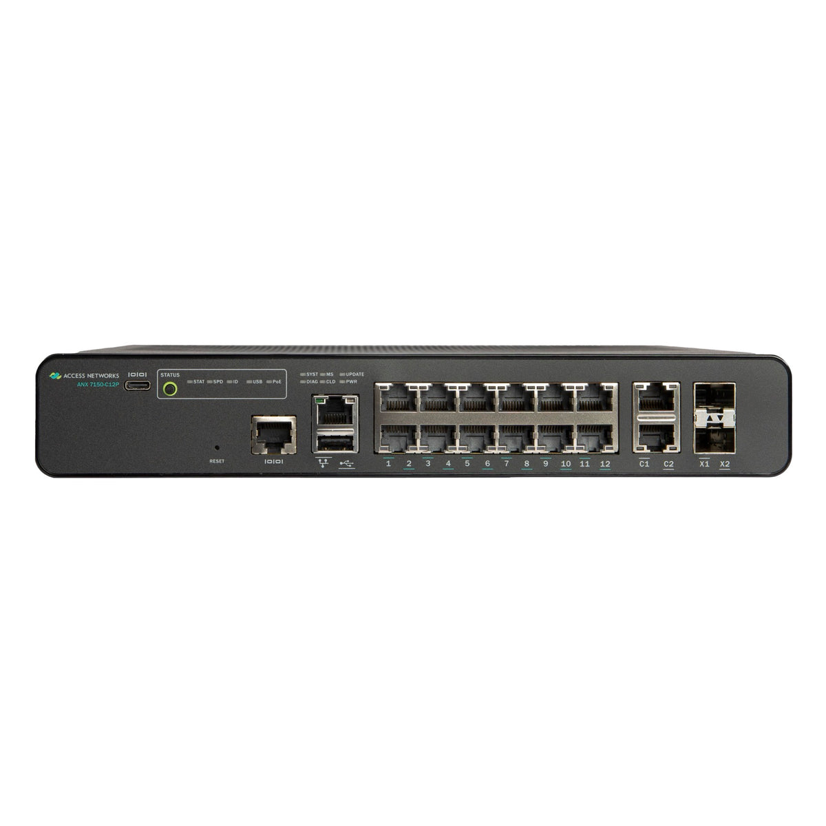 Access Networks ANX7150 Series Compact Network Switch PoE+ (12 Port - 124W) - 12 Port
