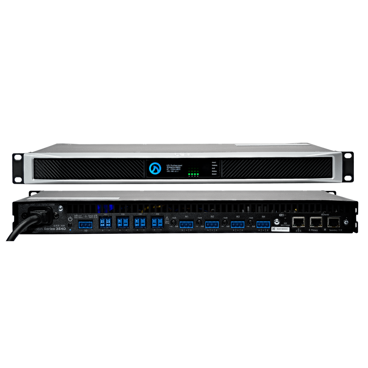 LEA Dante Connect Series 354D Power Amplifier | 4-Channel x 350W