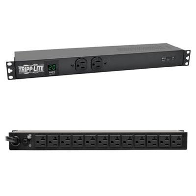 Tripp Lite by Eaton PDU 2kW Single-Phase Local Metered PDU + ISOBAR Surge Suppression, 3840 Joules, 100-127V Outlets (12 5-20R, 2 5-15R), L5-20P/5-20P, 15 ft. (4.57 m) Cord, 1U Rack-Mount