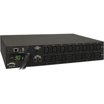 Tripp Lite by Eaton PDU 5.5kW Single-Phase Switched PDU - LX Interface 208/230V Outlets (8 C13 & 6 C19) L6-30P Input 15 ft. (4.57 m) Cord 2U Rack-Mount TAA