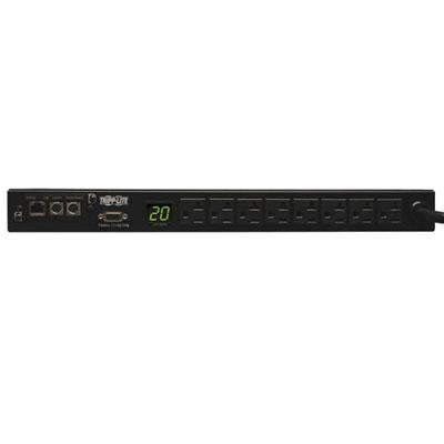Tripp Lite by Eaton PDU 1.9kW Single-Phase Monitored PDU 120V Outlets (8 5-15/20R) L5-20P/5-20P Adapter 12 ft. (3.66 m) Cord 1U Rack-Mount LX Platform Interface TAA