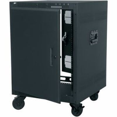 Middle Atlantic 14RU PTRK Portable Rolling 4-Post Rack - 24in Depth Floor Rack - No Wood L