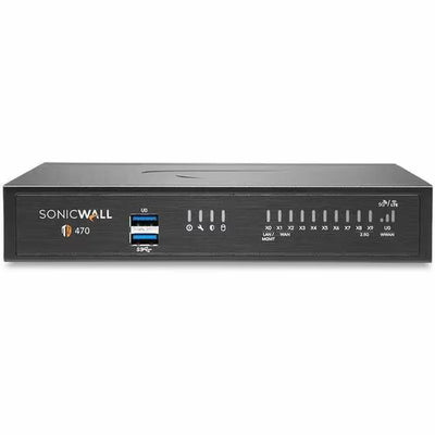 SonicWall TZ470 Network Security/Firewall Appliance Intrusion Prevention 8 Port 1000Base-T - 2.5 Gigabit Ethernet - 3.50 Gbit/s Firewall Throughput