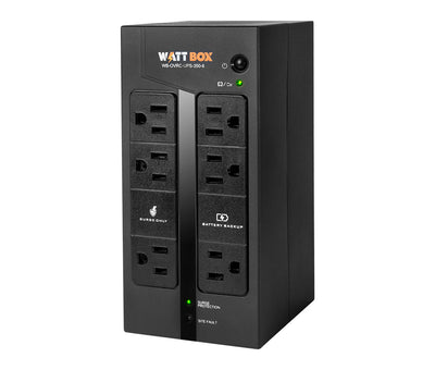 WattBox Standby UPS & Battery Pack (Compact) | 6 Outlets, 350VA