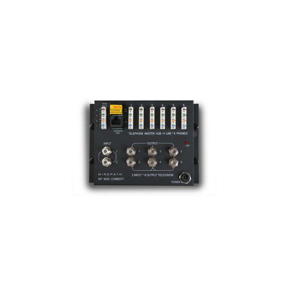 Wirepath Powered 1 x 6 Telephone and 2 x 6 Video Distribution Module