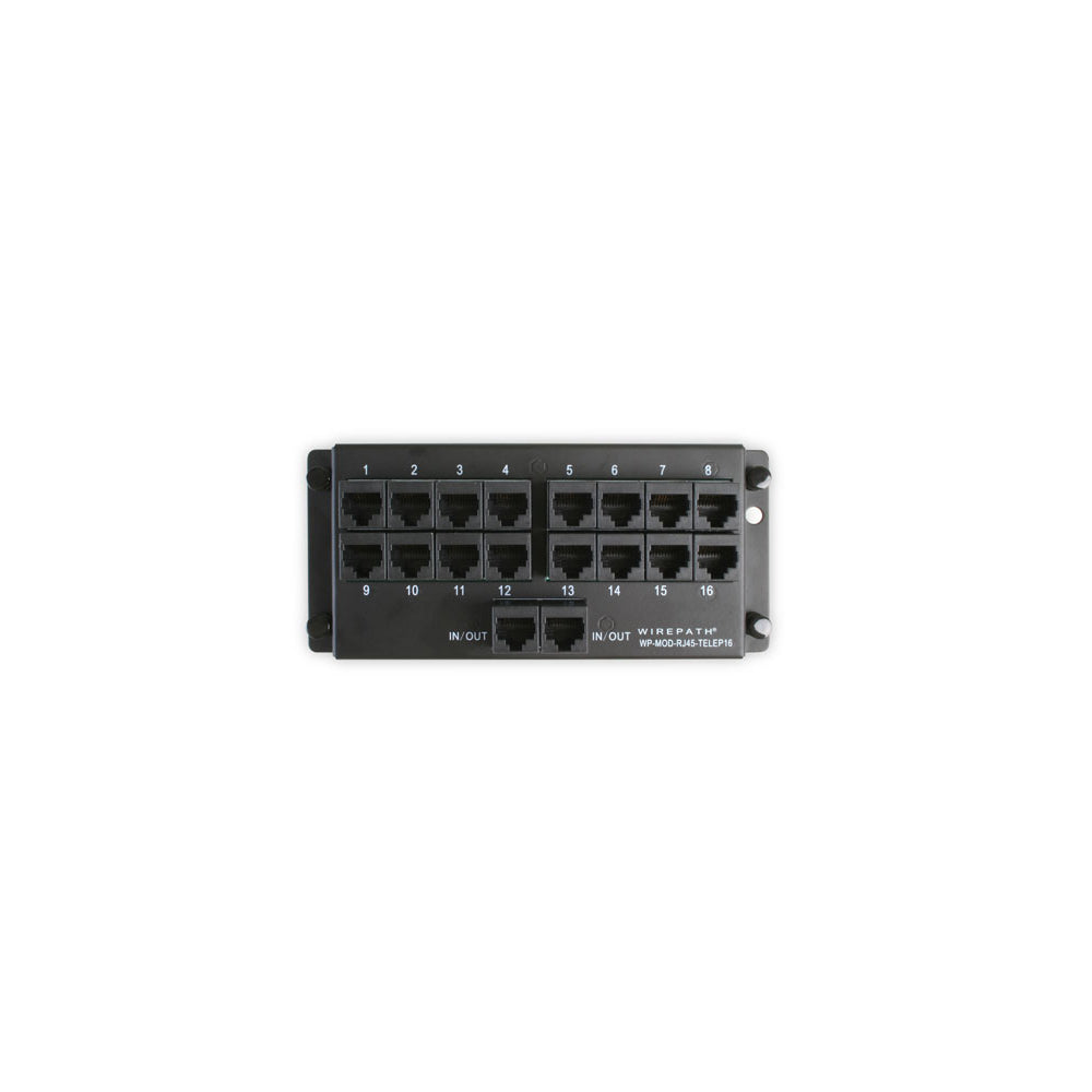 Wirepath Telephone Expansion Module with 16-RJ45 Jacks and Loop IN/OUT