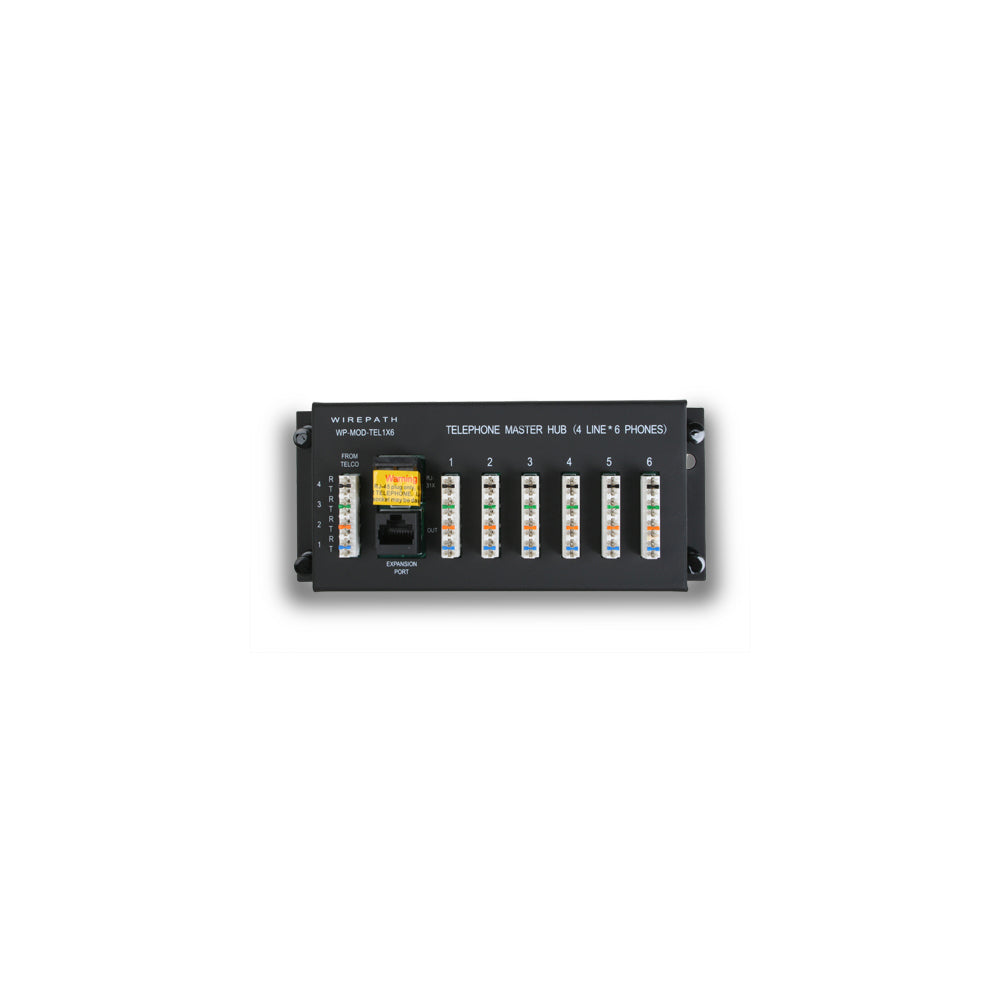 Wirepath 1 x 6 Telephone Distribution Module with RJ31X Security Jack