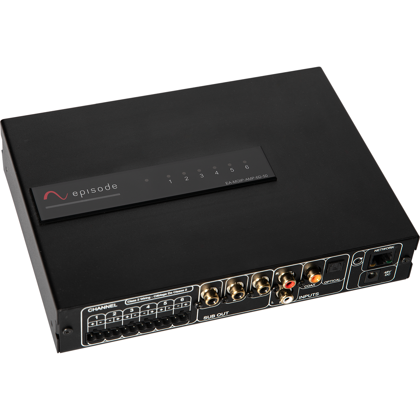 Episode 6-Channel/3-Zone 50W POE++ Amplifier DSP-Configurable with MoIP Streaming Capability Built-In
